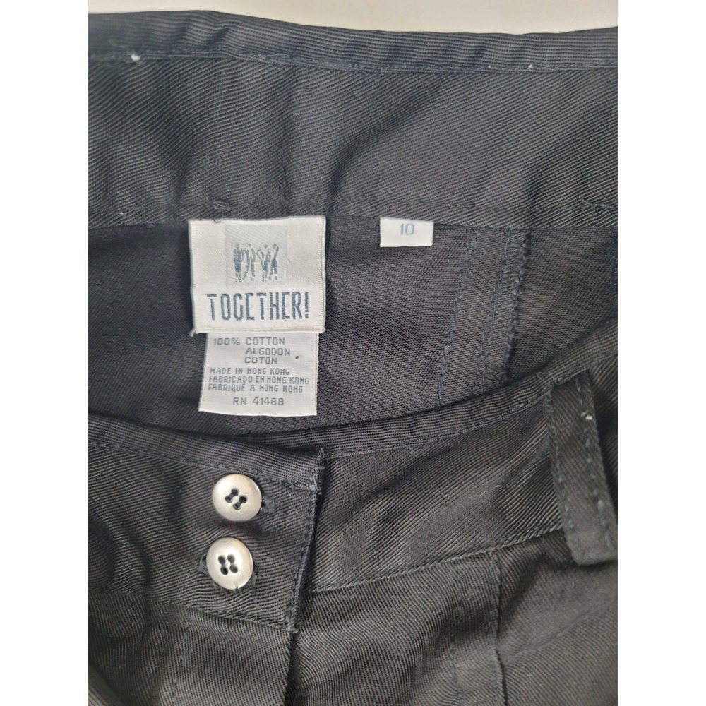 Vintage Together Black Button Front Midi Skirt Pleated Back‎ Dark Academia - Picture 9 of 9